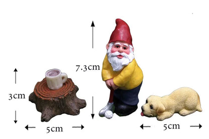 4pcs/Set Funny Mini Gnomes Playing Golf Dog Resin Dwarfs Sport Statue Cute DIY For Desk Bonsai Decoration Ornament Dropshipping