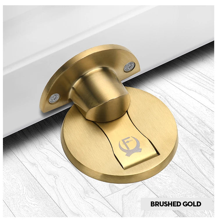 KAK Magnetic Door Stops 304 Stainless Steel Door Stopper Hidden Door Holders Catch Floor Nail-free Doorstop Furniture Hardware