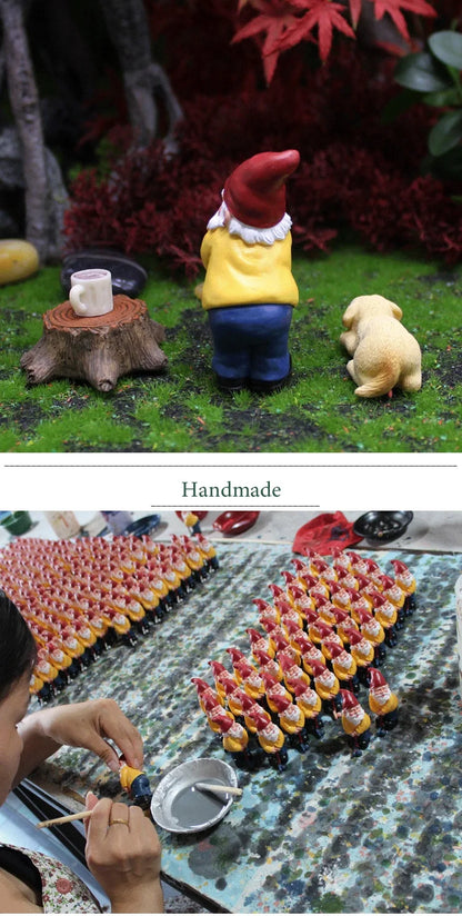 4pcs/Set Funny Mini Gnomes Playing Golf Dog Resin Dwarfs Sport Statue Cute DIY For Desk Bonsai Decoration Ornament Dropshipping