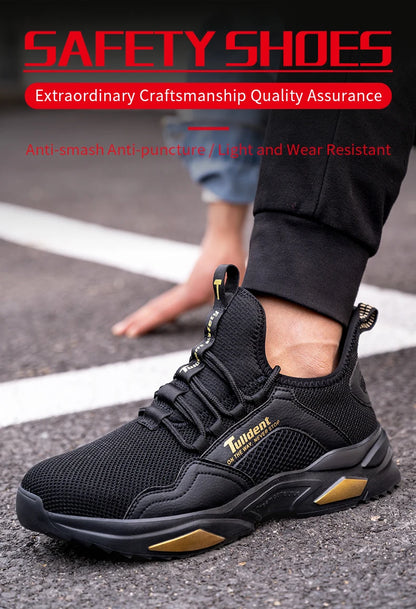 Safety Shoes Men Anti-Smashing Steel Toe Cap Puncture Proof Construction Lightweight Breathable Sneaker Work Boots Women Quality
