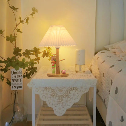 Pleated Vintage Lamp Nordic Bedroom Living Room Simple Modern Home Cozy Creative Bedside Lamp