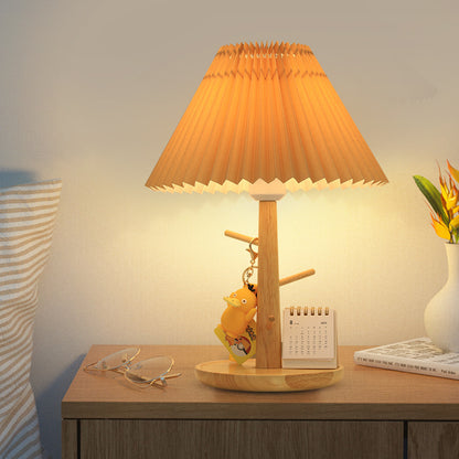 Pleated Vintage Lamp Nordic Bedroom Living Room Simple Modern Home Cozy Creative Bedside Lamp