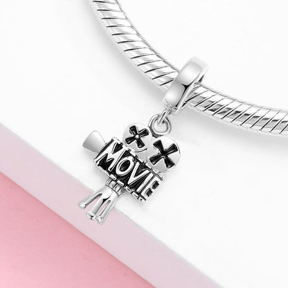 Original Movie Camera Dangle Charm 925 Sterling Silver Vintage Film Camera Penda