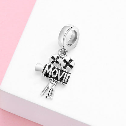 Original Movie Camera Dangle Charm 925 Sterling Silver Vintage Film Camera Penda