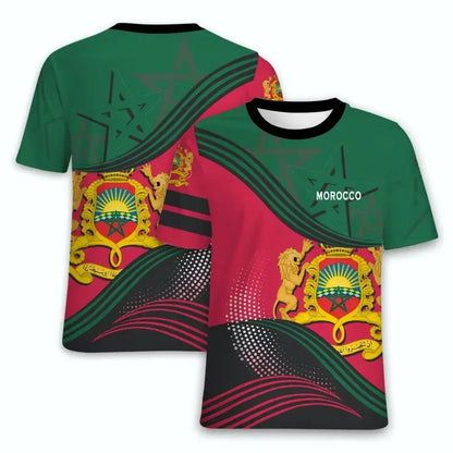 2024 New Morocco Flag Graphic 3D Printed T-shirt Morocco National Emblem Men's Tops  National Day Gifts Personalized Tee