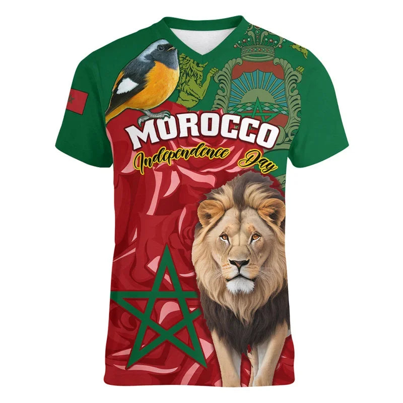 Morocco Football Sports T-shirt Summer Fashion Short Sleeve 3d Printed T Shirt O Neck Loose Casual Mens Quick Drying Tees Tops