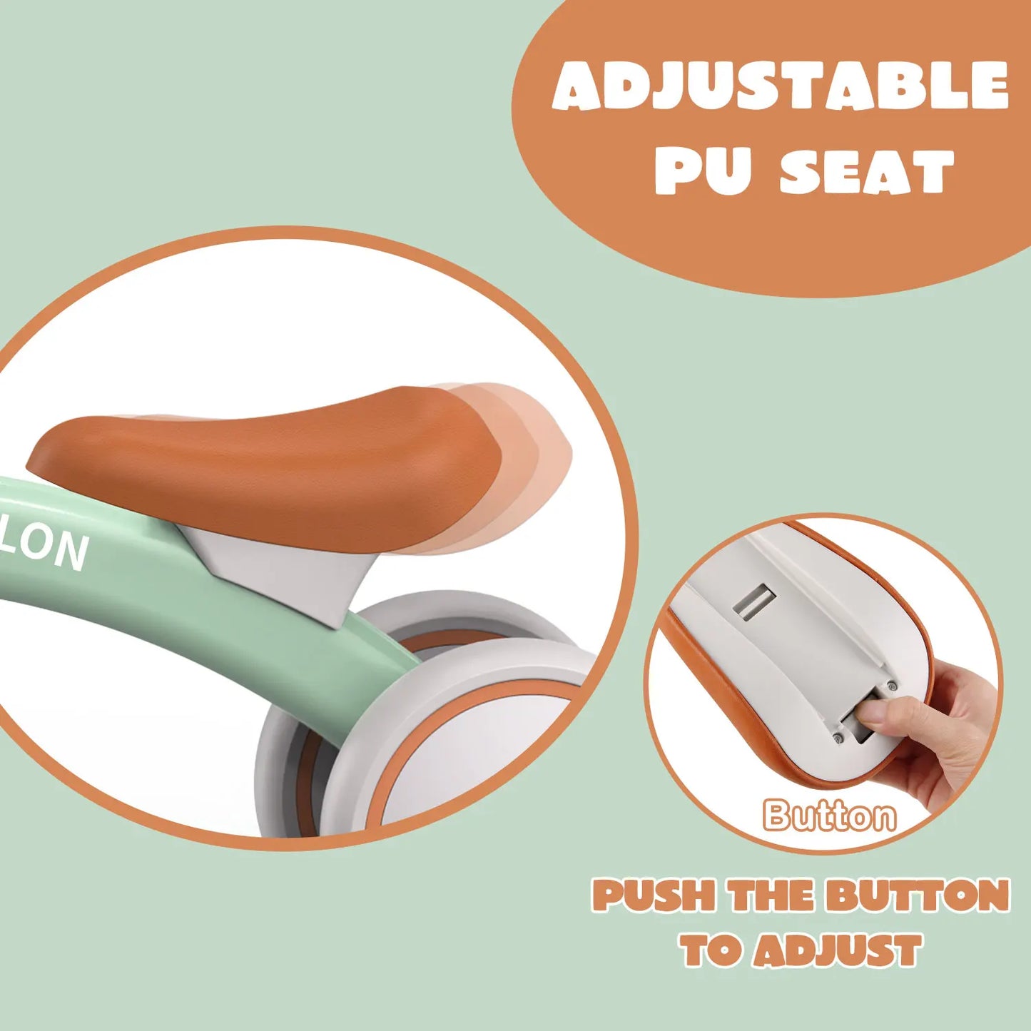 Baby Balance Bike 4 Wheels Bicycle without Pedals First Bike for Children from 1 to 2 Years old 12 to 24 months Outdoor Toy Car