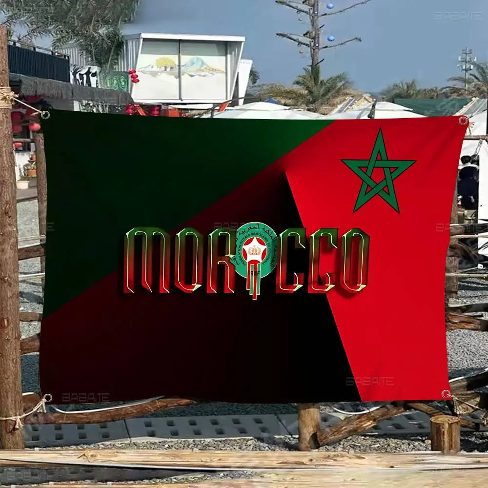 Morocco Map Flag Large Size Flags Printing Patterns Interesting Birthday Party Decorations Banner