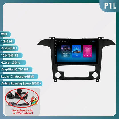 4G-LTE AI 2Din Android for Ford S Max S-MAX 2007-2015 Car Radio Multimedia Video Player Stereo Navigation GPS Carplay Autoradio