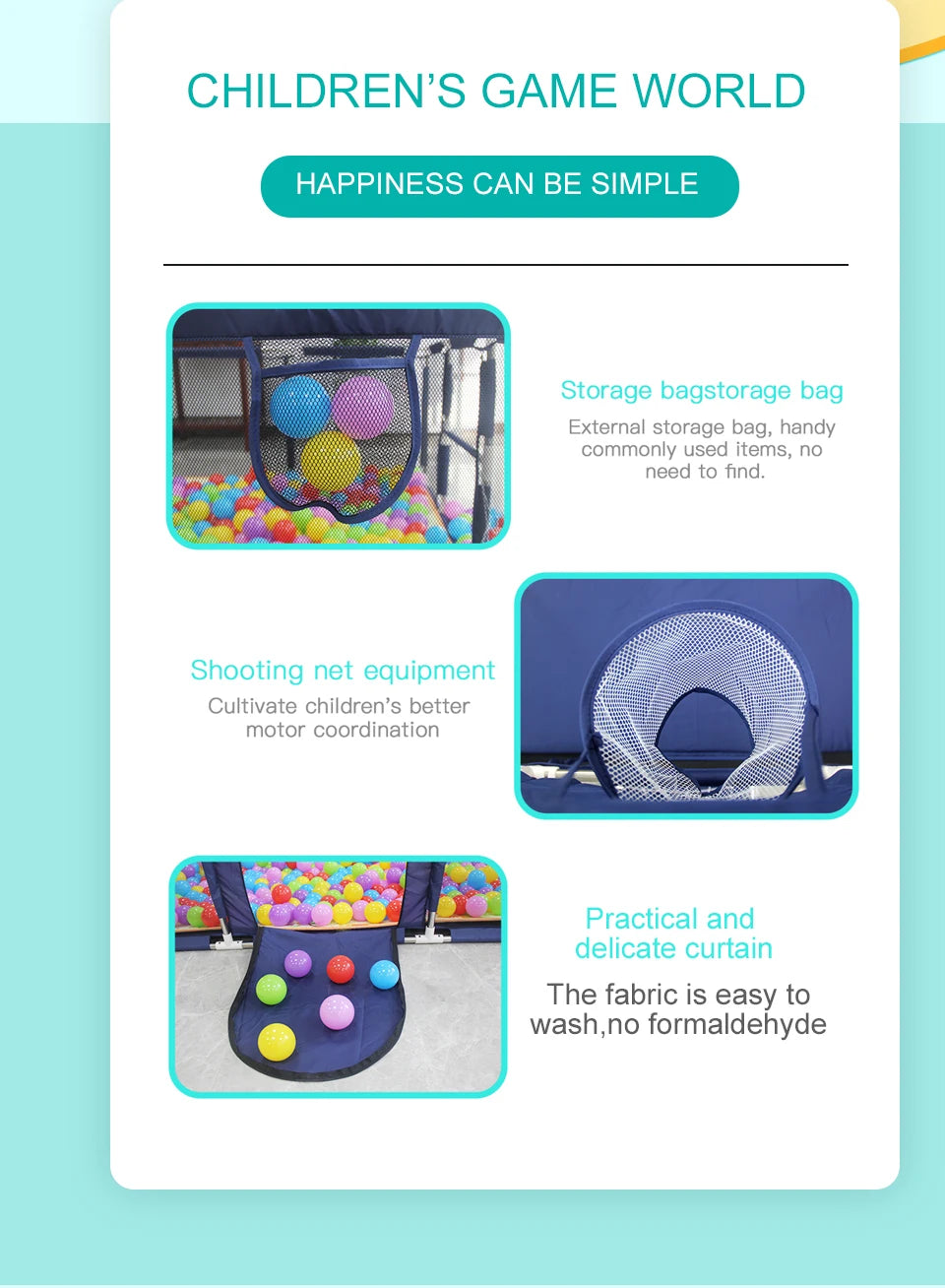 IMBABY Baby Playpen Square Baby Playground with Basketball Board Activities for Baby Large Child corral Safety Barriers Fence