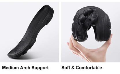 Bebealy Men Hole Clogs Slippers Men Garden Shoes For Men Arch Support Slides Summer Fashion Beach Slippers Non-slip EVA Slippers