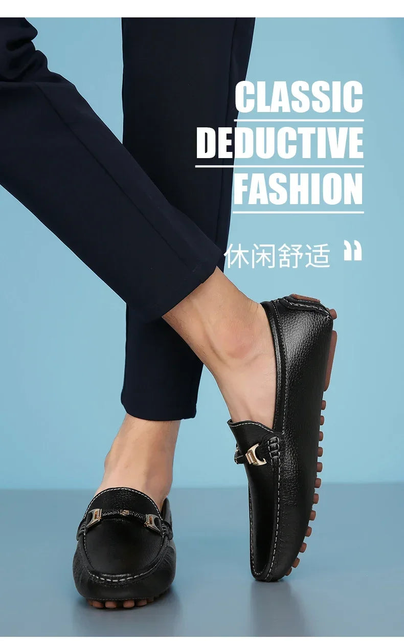 YRZL Men's Loafers 2024 Spring Autumn Fashion Shoes Men Classic Brand High Quality Leather Comfy Drive Shoes Boat Casual Shoes