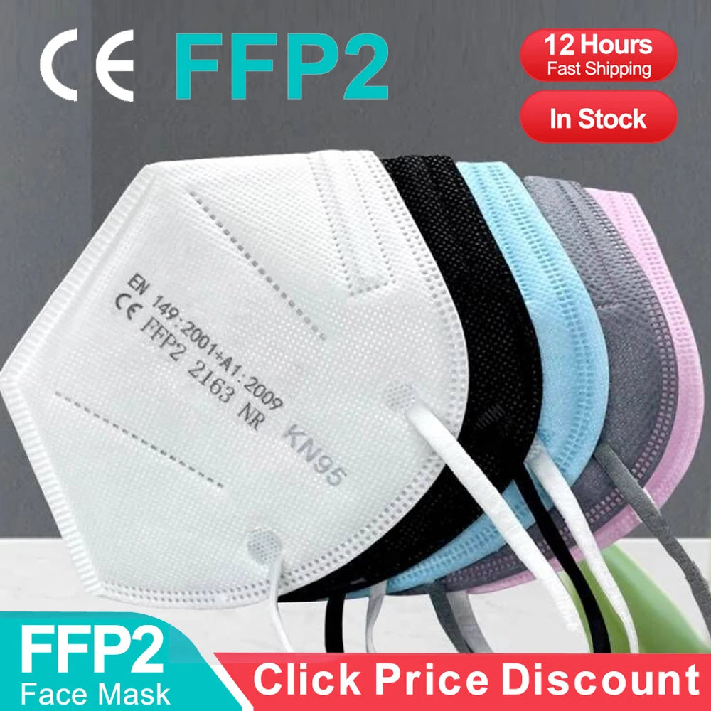 FFShrimp-Masque facial KN95 à 5 couches filtrantes, protection buccale, CE FFP2
