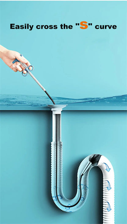 Snake Sewer Pipe Unblocker Spring Pipe Dredging Tool Kitchen Bathroom Sink Drain Clog Remover Anti Clogging Cleaning Tools