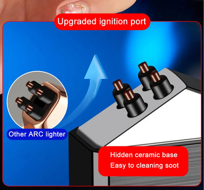 Type C Cool Lighters Fast Charging 500mA Windproof USB Rechargeable Electric Lighters Metal Outdoor Camping ARC Plasma Lighters