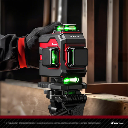YEVOLT YVGLL4XS16 16 lignes 4 planches outils de niveau Laser vert 4D avec puissance 3Ah/5.2Ah Machine auto-nivelante horizontale et verticale