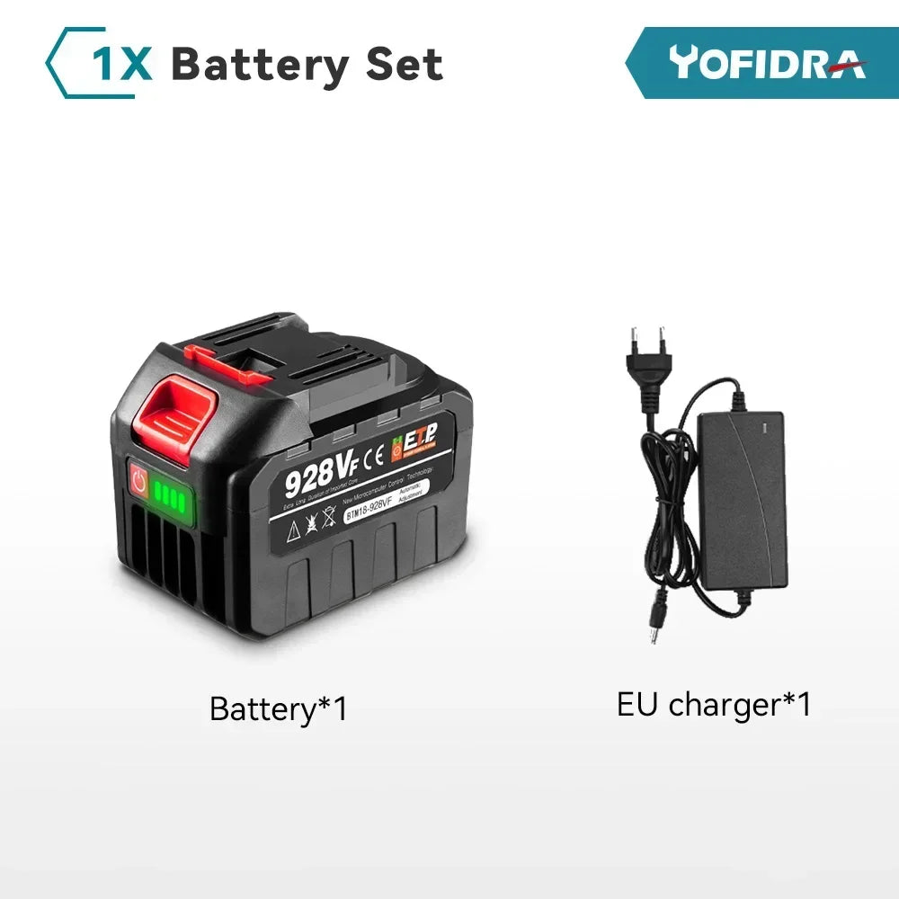 Yofidra batterie Li-Ion Rechargeable 7500 mAh-22500 mAh outil électrique haute capacité remplacer la batterie pour perceuse clé souffleur outil