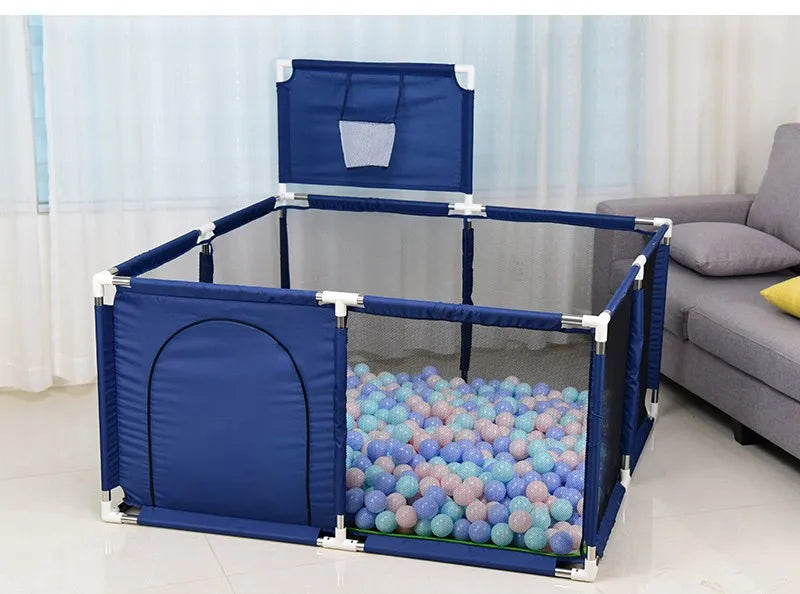 IMBABY Baby Playpen Square Baby Playground with Basketball Board Activities for Baby Large Child corral Safety Barriers Fence