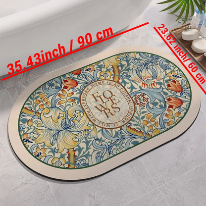 Diatomaceous Earth Bath Mat Non-slip Quick Dry Bathroom Rug Super Absorbent Shower Rugs Toilet Pad Doormat Washable