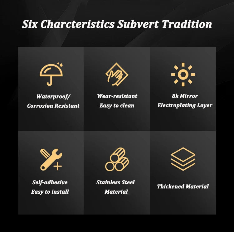 1 Roll Mirror Wall Sticker Stainless Steel Decorative Line Gold TV Background Ceiling Edging Strip Wall Decorations Living Room