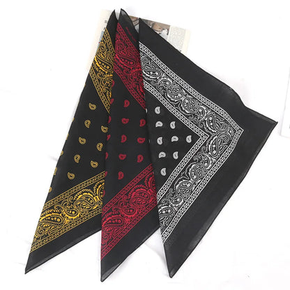 New Cotton Cashew Flowers Hip Hop Printed Bandana Men Hijabs for Women Headbands Band Wrist Wraps Scarves Hair Accessories Gift