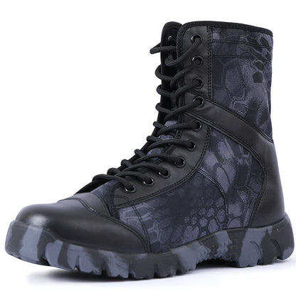 Men Boots Lace Up Waterproof Outdoor Botas Breathable Canvas Camouflage Tactical Combat Desert Ankle Shoes D139