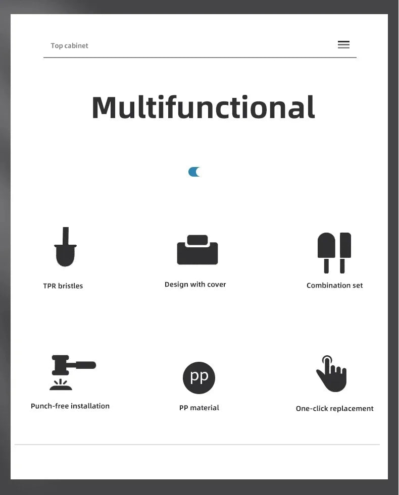 1 Set of Silicone Toilet Brush with Bracket Wall-mounted TPR Bracket Set Household Artifact Bathroom Daily Cleaning Tool