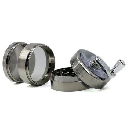 New 4-layer Tobacco Grinder 40MM Manual Metal Zinc Alloy Herbal Herb Mill Spice Crusher Smoke Grinder Crusher Hand Crank Miller