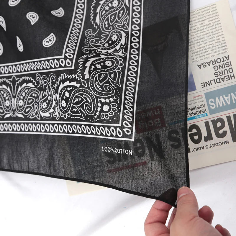 New Cotton Cashew Flowers Hip Hop Printed Bandana Men Hijabs for Women Headbands Band Wrist Wraps Scarves Hair Accessories Gift