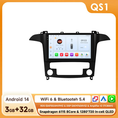 4G-LTE AI 2Din Android for Ford S Max S-MAX 2007-2015 Car Radio Multimedia Video Player Stereo Navigation GPS Carplay Autoradio