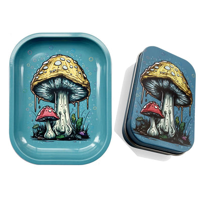 2Pcs Dish Tin Storage Plate Small Container Cigarette Case with 18X14cm Metal Tobacco Tinplate Rolling Tray Smoking Accessories