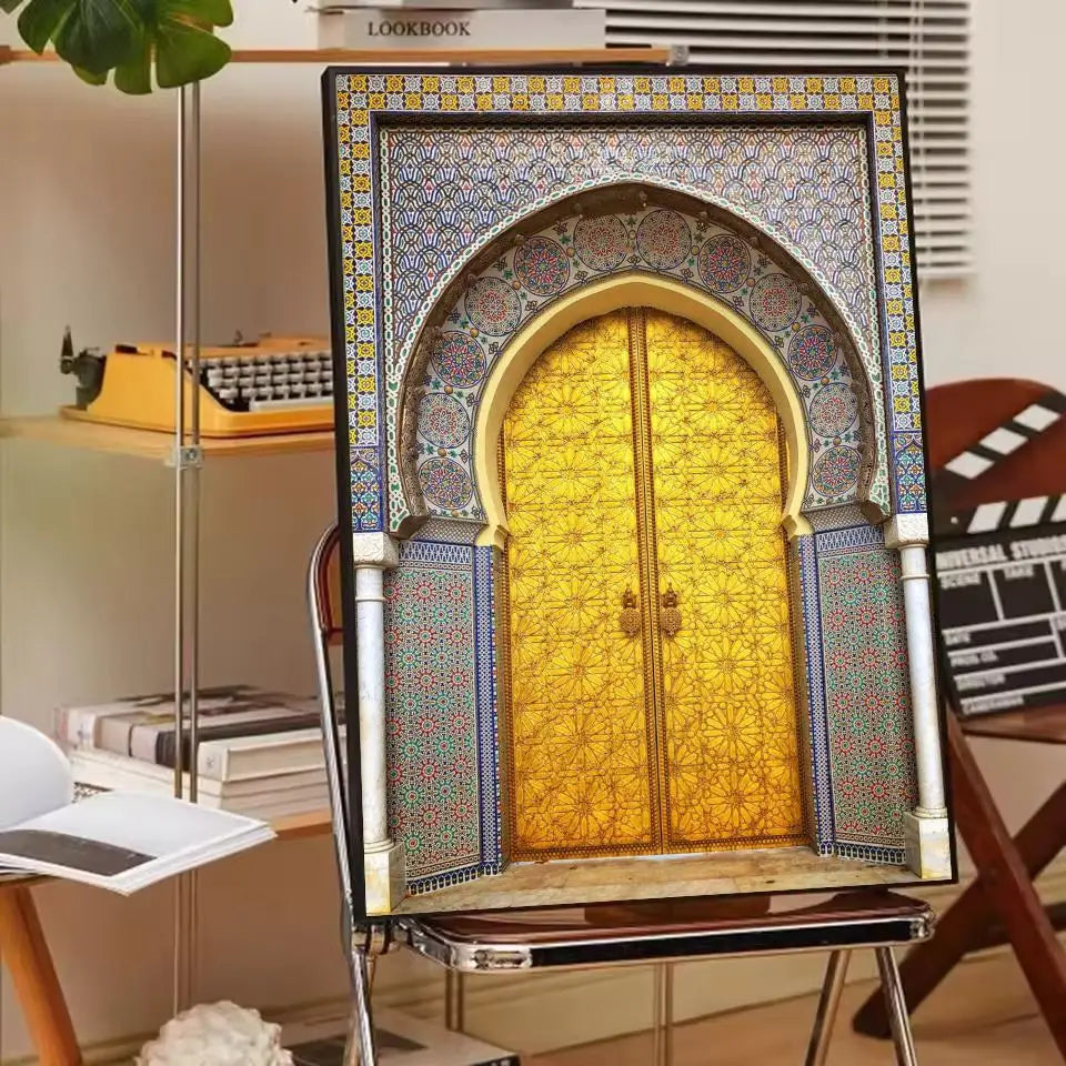 Affiche porte marocaine art arabe