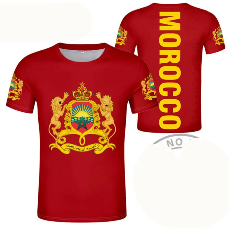 MA Morocco Flag Graphic T Shirt for Men Clothing 3D Print Moroccan Spirit Totem Emblem Tee Shirts Homme 2024 T-shirt Unisex Tops