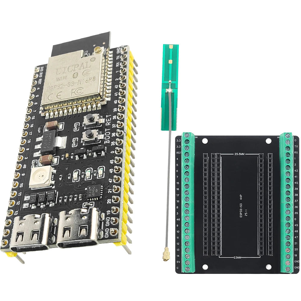 ESP32 S3 Development Boards with Expansion Adapter Kit 2.4G Wifi BT Module ESP32-S3-1 N8R2 N16R8 44Pin Type-C ESP32-S3