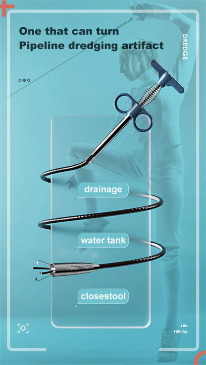Snake Sewer Pipe Unblocker Spring Pipe Dredging Tool Kitchen Bathroom Sink Drain Clog Remover Anti Clogging Cleaning Tools