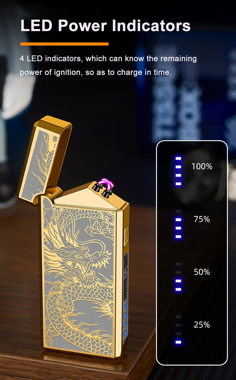 Type C Cool Lighters Fast Charging 500mA Windproof USB Rechargeable Electric Lighters Metal Outdoor Camping ARC Plasma Lighters