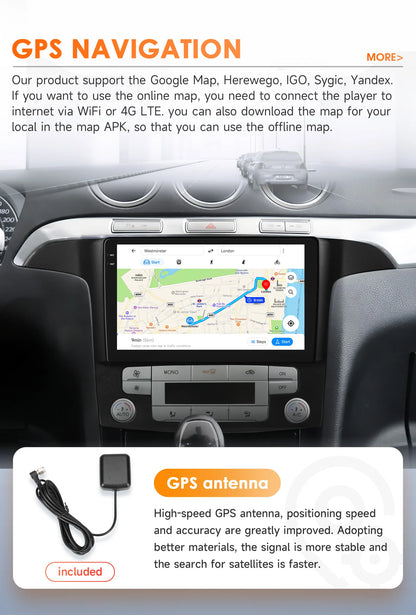 4G-LTE AI 2Din Android for Ford S Max S-MAX 2007-2015 Car Radio Multimedia Video Player Stereo Navigation GPS Carplay Autoradio