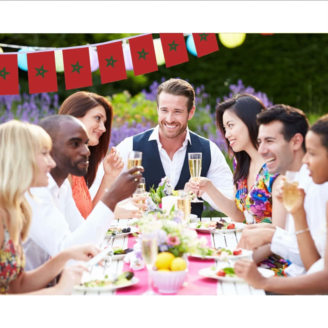 Morocco flags  20pcs/set14x21cm morocco bunting flag Moroccan String Banner Pennants Buntings Festival Party Holiday decoration