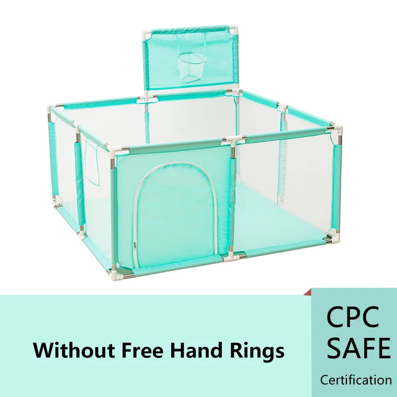 IMBABY Baby Playpen Square Baby Playground with Basketball Board Activities for Baby Large Child corral Safety Barriers Fence