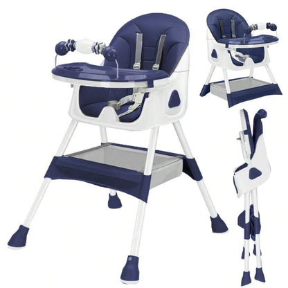 Foldable Baby High Chair 6 Months Plus, with Large Antislip Pad & ToyRack, Easy to Clean Feeding , E500