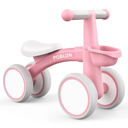 Baby Balance Bike 4 Wheels Bicycle without Pedals First Bike for Children from 1 to 2 Years old 12 to 24 months Outdoor Toy Car