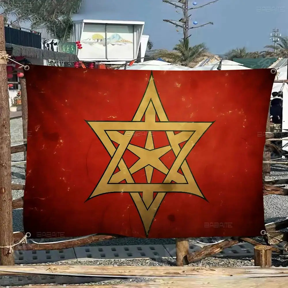 Morocco Map Flag Large Size Flags Printing Patterns Interesting Birthday Party Decorations Banner