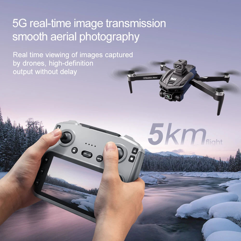 2025 V168 Pro MAX GPS Drone 8K Caméra HD professionnelle 5G WIFI FPV 360 °   Quadrirotor RC grand écran sans balais pour éviter les obstacles