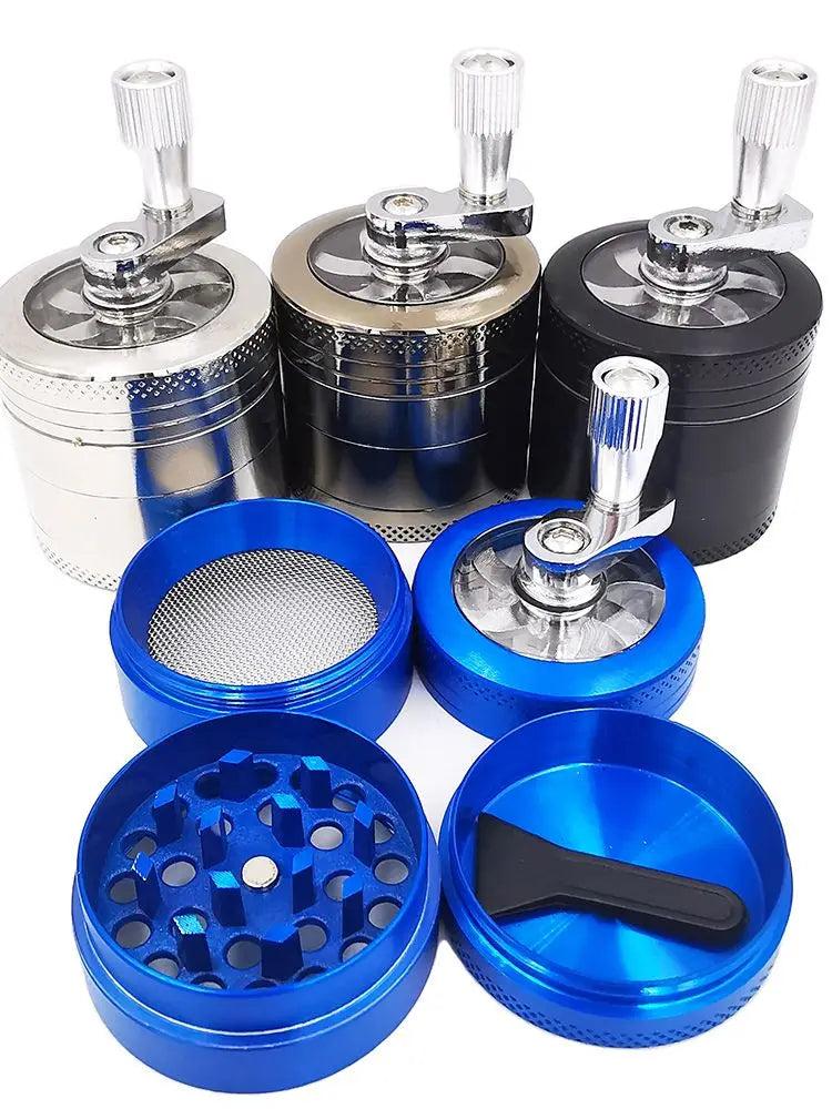 New 4-layer Tobacco Grinder 40MM Manual Metal Zinc Alloy Herbal Herb Mill Spice Crusher Smoke Grinder Crusher Hand Crank Miller