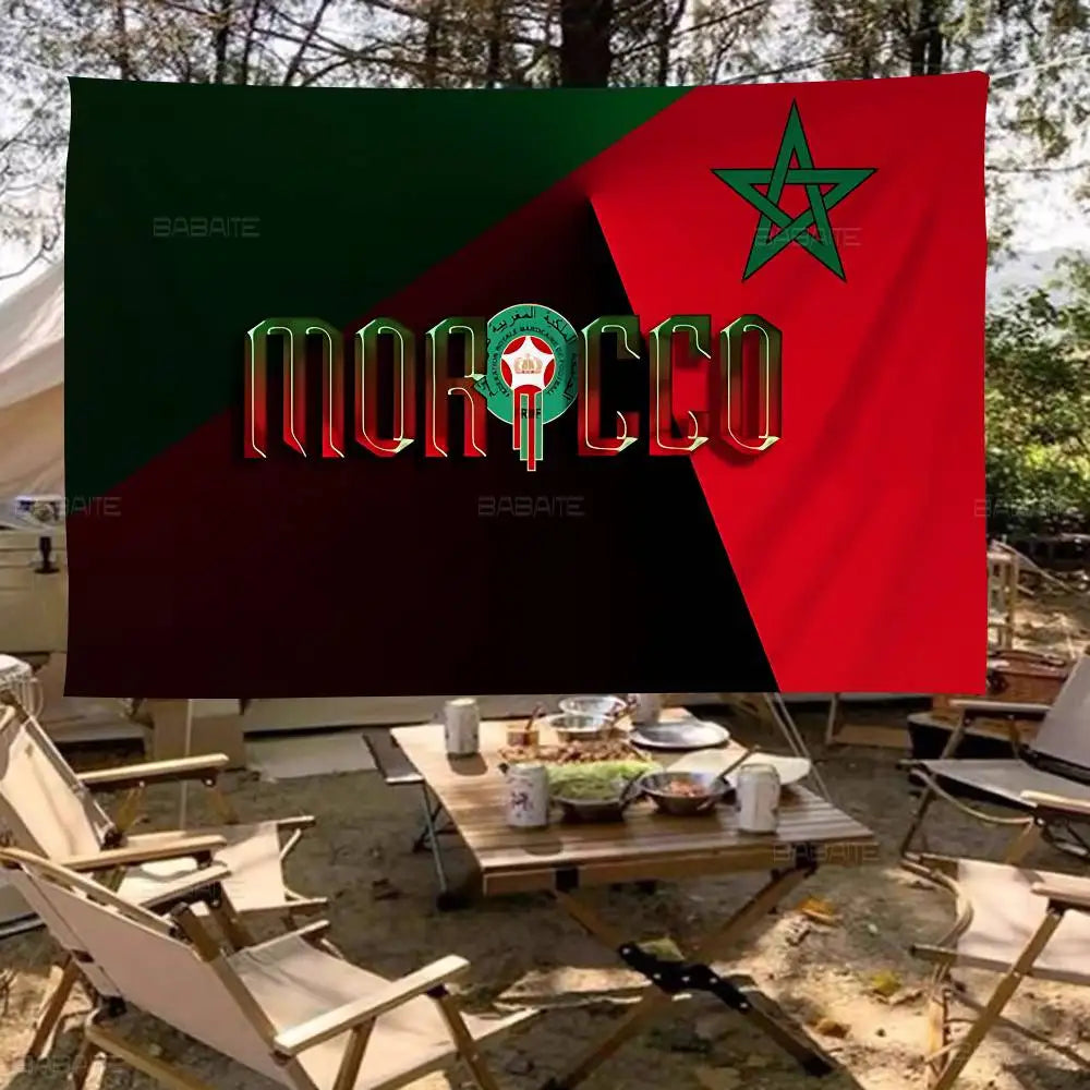 Morocco Map Flag Large Size Flags Printing Patterns Interesting Birthday Party Decorations Banner