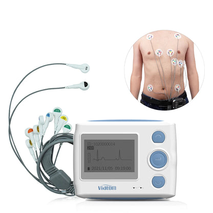 Moniteur Holter à 12 fils, enregistreur, surveillance continue 24 heures sur 24, dispositif ECG et fréquence cardiaque, moniteur d'électrode ECG, stockage de données