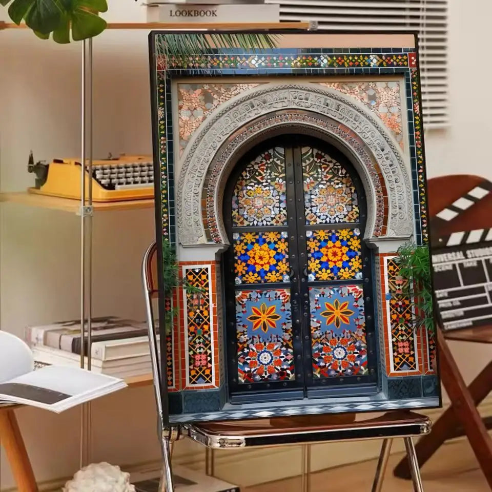 Affiche porte marocaine art arabe