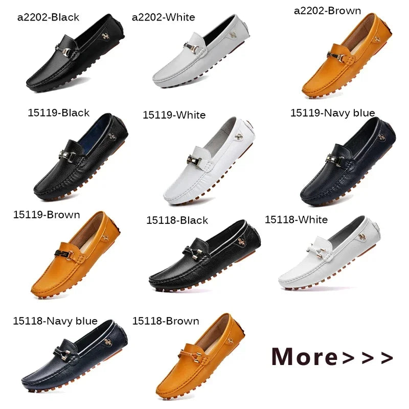 YRZL Men's Loafers 2024 Spring Autumn Fashion Shoes Men Classic Brand High Quality Leather Comfy Drive Shoes Boat Casual Shoes