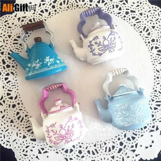 Kettle Teapot Style Refrigerator Magnetic 3D Stickers, Home Decoration, Food Fridge Magnets, Travel Souvenir Accessory