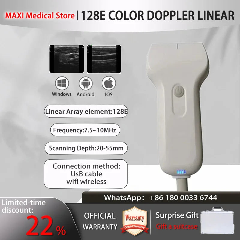 Scanner de sonde à ultrasons sans fil Portable, scanner à ultrasons WIFI, prise en charge de la valise gratuite iOS Android Windows